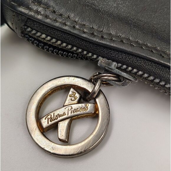 Paloma Picasso Black Leather Handbag Purse Bag Crossbody Vintage - Picture 5 of 16